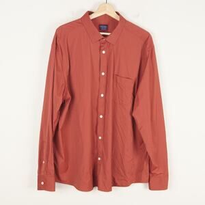 Untuckit Performance Gironde Red Long Sleeve Wrinkle Free Button Shirt Sz 3XL